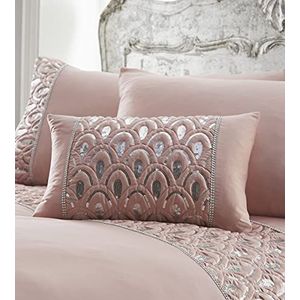 Portfolio Ritz Pailletten Diamante Versierd Zilveren Dubbele Dekbedovertrek Bed Set