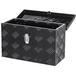 VEVOR Gereedschapskoffer, aluminium frame voor vrachtwagens, met handgreep aan de zijkant en bovenaan, organizer voor aanhanger, camper, 406 x 190 x 254 mm, zwart