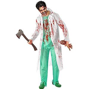 Zombie Surgeon"" (lab coat met shirt en wond, broek, bloedy gloves) - (XL)