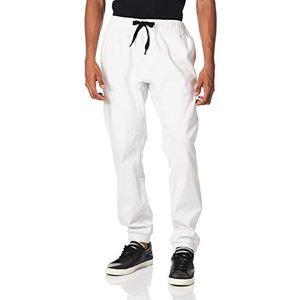 Southpole Men's Basic Stretch Twill Jogger Pants, White, Small