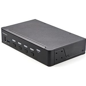 StarTech.com 4 Port Dual Monitor KVM HDMI Switch, 4K 60Hz Ultra HD HDR, Desktop Hub 4K HDMI 2.0 KVM Schakelaar met 2 Port USB 3.0 (5Gbps) & 4x USB 2.0 HID, Audio, Hotkey Switching, TAA (SV431HU34K6)