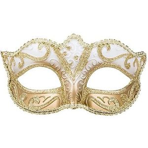 Boland 00338 - Oogmasker Venetië Felina, goud, elastiek, ornamenten, gemaskerd bal, Venetië, carnaval, themafeest, kostuum