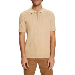 ESPRIT Poloshirt in smalle pasvorm, zand, XXL