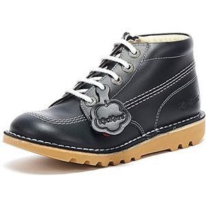 Kickers Kick Hi Klassieke enkellaarzen met ritssluiting, extra comfortabel, extra duurzaam, premium kwaliteit, uniseks, Donkerblauw, 8 UK Child