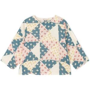 Petit Bateau Baby-meisjes blouse met lange mouwen, Wit Avalanche/meerkleurig, 24 Maanden