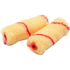 ProDec 2 pak 4 inch Long Pile Woven Mini Paint Rollers voor een gladde afwerking schilderen met Trade & DIY emulsieverven op binnenmuren en plafonds, 4