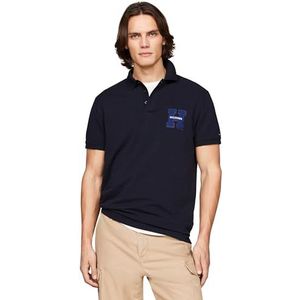 Tommy Hilfiger Heren Boucle H Embro Reg Polo S/S polo's, blauw, XS, woestijn hemel, XS