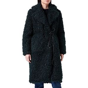 Mexx Dames met Belt Faux Bont Coat, Dark Green, XS