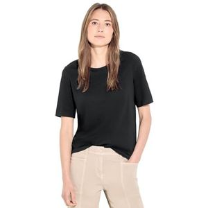 Cecil B321116 Basic T-shirt, Zwart, L, Dames, Zwart, L