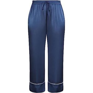 CITY CHIC Vrouwen Plus Size Nora Satijnen Broek Pyjama Set, Stoffig Blauw, 18, Dusty Blauw