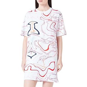 FILA Surprise Jurk, White Colour Waves AOP, XS, Witte Colour Waves Aop, XS