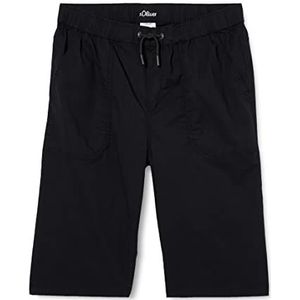 s.Oliver Junior Boy's broek, kort, zwart, 140, zwart, 140 cm