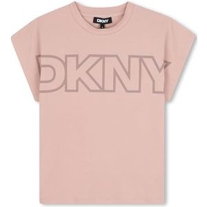 DKNY D62412 T-shirt voor meisjes, Roze, 6 Jaren