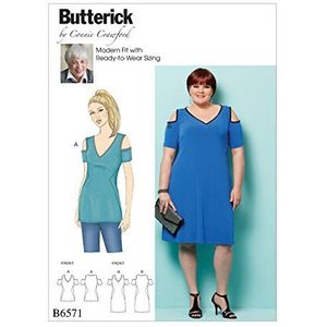 Butterick Patterns 6571 maten X-Small-X-Large Misses'/dames top en jurk, weefsel meerkleurig, 17 x 0,5 x 22 cm