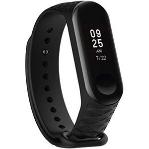 Armband voor Xiaomi Mi Smart Band 5, verstelbare kleurrijke reservearmband met diamantpatroon, zacht, ademend siliconen horlogebandje, waterdicht sporthorloge - zwart