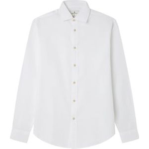 Springfield Lichtgewicht Oxford-overhemd met boomborduurwerk en parelmoerknopen, wit, XXL