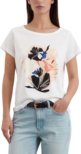 Shirt - Jersey - Ronde Hals - Motiefprint - Kwartmouw - Normale Pasvorm