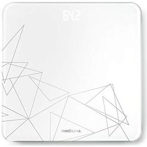 medisana PS 437 digitale personenweegschaal tot 180 kg, glazen weegschaal, onzichtbaar LED-display, motiefwegschaal, Step-On"" activering, Silver Lining