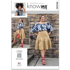 KNOW ME Naaipatroon ME2093AA Misses' en Dames Top en Rok van Keechii B Style AA (10-12-14-16-18)