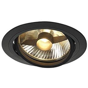 SLV plafondinbouwarmatuur NEW TRIA 1 / spot, schijnwerper, plafondspot, plafondarmatuur, inbouwarmatuur led, binnenverlichting / GU10 75 W zwart