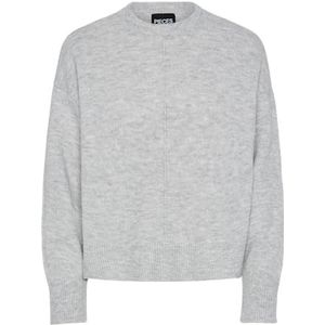 PIECES Pcmalou Ls O-Neck Cutline Knit Noos Bc, lichtgrijs gem., M