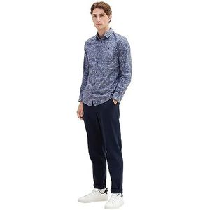 TOM TAILOR Poplin overhemd voor heren, regular fit, met stippenpatroon, 32319-Navy Off White Diamond Design, S