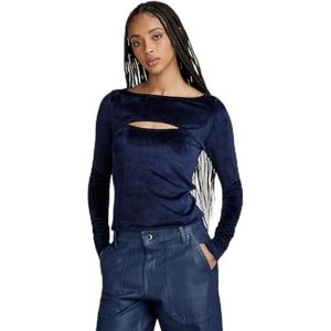 G-STAR RAW - D23811-D422-C423 - T-shirt - Blauw - Slim Cut-out Boatneck