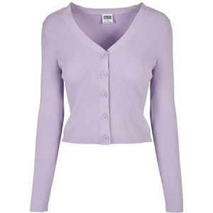 Urban Classics Dames Dames Korte Rib Knit Cardigan Sweater, lila (lilac), L