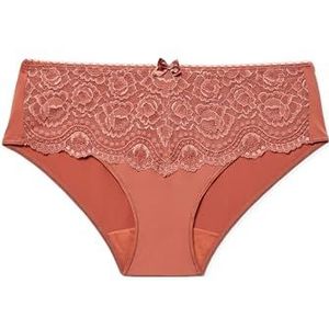 Playtex Midi Flower Elegance Comfortabele damesslip, 1 stuk, bruine print, M, Bruin, M