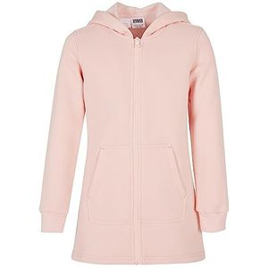 Urban Classics Meisjes sweatshirt-jack Girls Sweat Parka, lang gesneden, verlengde basic zip hoody, rood, maten 110/116-158/164, roze, 146/152 cm