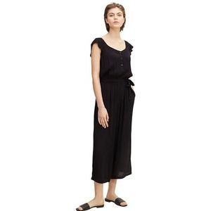 TOM TAILOR Denim Dames Overall met ruches 1031412, 14482 - Deep Black, L