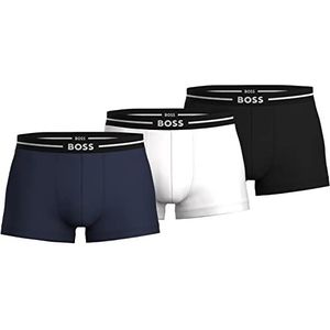 BOSS Heren Trunk 3P Bold Boxershorts, kort katoen, stretch, met logo op de taille, Open Miscellaneous984, XS