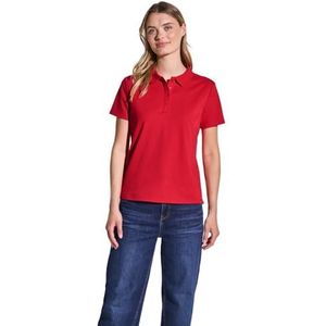 Street One - A322942 - Poloshirt - Glory Red - Geribbelde Structuur