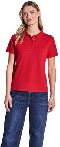 Street One - A322942 - Poloshirt - Glory Red - Geribbelde Structuur