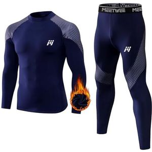 MEETWEE - Thermisch Ondergoed - Blauw - Lange Onderbroek
