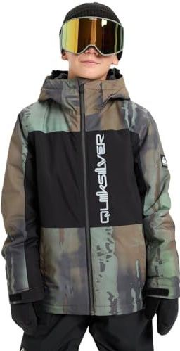 Quiksilver - Side Hit Block - Jas - Groen - Technische Sneeuwjas voor Jongens 8-16