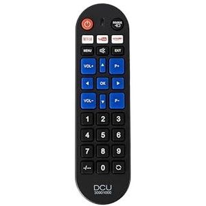 DCU TECNOLOGIC Universele afstandsbediening voor LG, Samsung, Sony, Philips en Panasonic TV – knop voor Netflix, video en YouTube – afstand: 8 m