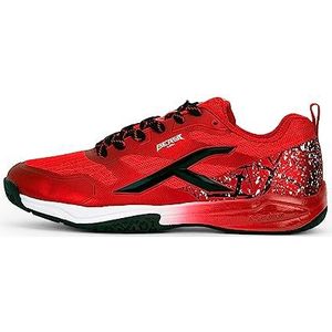 HUNDRED Beast Max Non-Marking Professional Badminton Shoes for Men | Material: Polyester, TPU | Suitable for Indoor Tennis, Squash, Table Tennis, Basketball & Padel (Red/Black, EU 42, UK 8, US 9)