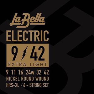 La Bella HRS-XL, snaren voor elektrische gitaar, extra licht, 009/042