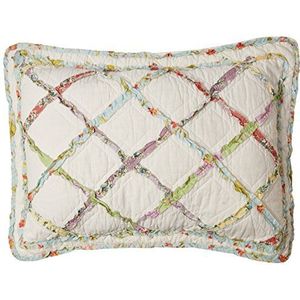 Laura Ashley 100% katoen, ultra-zachte standaard sham met envelopsluiting, voorgewassen voor extra comfort, crème