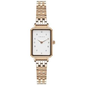 Carlheim Dames horloges Mila Petite Square 2620, wit, roze goud, Classic