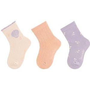 Sterntaler Babysokken voor meisjes, 3-delige schelp, zacht roze, 18 EU