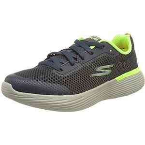 Skechers Go Run 400 V2 Omega Sneakers voor jongens, Navy Lime Textile Orange Trim, 35 EU
