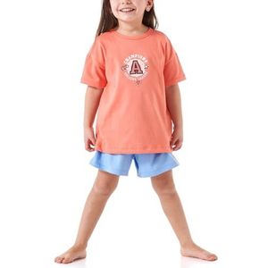 SCHIESSER - Nachtkledij - Koraal - Girls World - 2-delig - Kort/mini