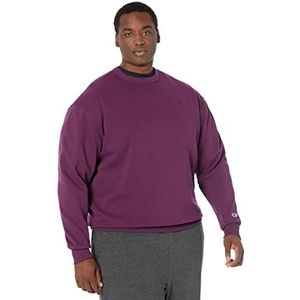 Champion Heren, Powerblend fleece, crewneck sweatshirts (reg groot) pullover, Pruimen-port-C-logo, L