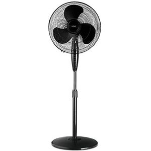 Rotel 1759250 staande ventilator, oscillerend, stille ventilator, kunststof, metaal, zwart, 45 x 130 x 30 cm