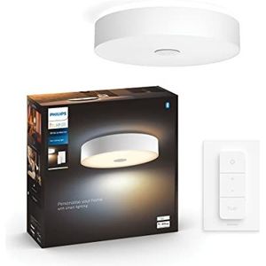 Philips Hue Fair Plafondlamp - Warm Tot Koelwit Licht - Incl. Dimmer Switch - Dimbaar - Verbind met Bluetooth of Hue Bridge - Werkt met Alexa en Google Home - Wit