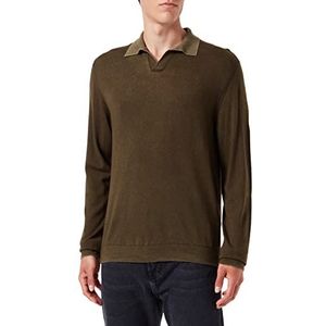 7 For All Mankind Heren Extra Fine Merino Treated Polo Sweater, groen, XL