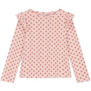 Petit Bateau T-shirt met lange mouwen voor meisjes, Zoutroze/meerkleurig, 10 Jaar