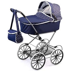 Bayer Design 1215100 - poppenwagen Classic deluxe voor poppen, 46 cm, blauw